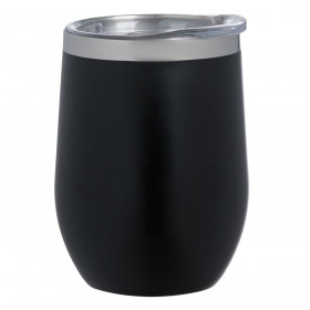 Ποτήρι Θερμός Μεταλλικό Μαύρο Διάφανο Καπάκι 350 ml