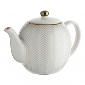 Τσαγιέρα Κεραμική Μπεζ Μπρονζέ Σχέδιο Ψαροκόκαλο 1.1 lt