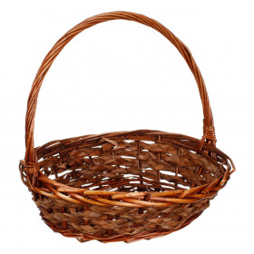 Καλάθι Μπαμπού Πλεκτό με Ψηλό Χερούλι 32x25x10cm