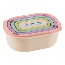 Σετ Φαγητοδοχεία με Καπάκι Χρωματιστό - 5 τμχ.