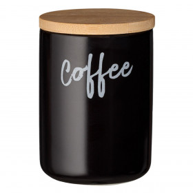 Βαζάκι Κεραμικό Μαύρο Μπαμπού Καπάκι Coffee 800 ml