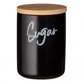 Βαζάκι Κεραμικό Μαύρο Μπαμπού Καπάκι Sugar 800 ml