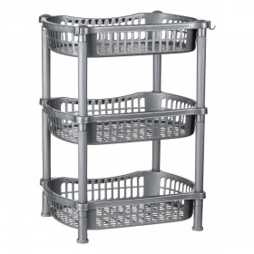 Ραφιέρα Κουζίνας 3 Θέσεων Πλαστική Γκρι 41x31x54cm