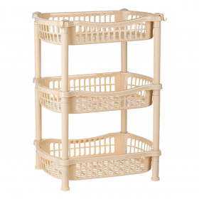 Ραφιέρα Κουζίνας 3 Θέσεων Πλαστική Μπεζ 41x31x54cm