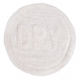 Χαλάκι Μπάνιου Βαμβακερό Στρογγυλό Off White Ανάγλυφα Γράμματα DRY 60cm Χαλάκι Μπάνιου Βαμβακερό Στρογγυλό Off White Ανάγλυφα Γράμματα DRY 60cm
