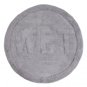 Χαλάκι Μπάνιου Βαμβακερό Στρογγυλό Γκρι Ανάγλυφα Γράμματα WET 60cm Χαλάκι Μπάνιου Βαμβακερό Στρογγυλό Γκρι Ανάγλυφα Γράμματα WET 60cm