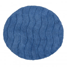 Χαλάκι Μπάνιου Βαμβακερό Στρογγυλό Μπλε Ανάγλυφο Κυματιστό Σχέδιο 60cm Χαλάκι Μπάνιου Βαμβακερό Στρογγυλό Μπλε Ανάγλυφο Κυματιστό Σχέδιο 60cm