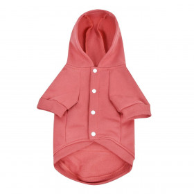 Φούτερ Κατοικιδίου Κοραλί με Μανίκια Κουκούλα Τσέπη & Κουμπιά Φούτερ Κατοικιδίου Κοραλί με Μανίκια Κουκούλα Τσέπη & Κουμπιά