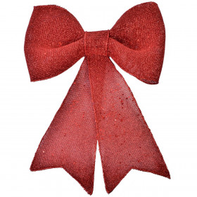 Χριστουγεννιάτικος Διακοσμητικός Φιόγκος Κόκκινο Glitter 43 cm