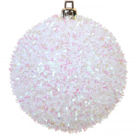 Σετ Χριστουγεννιάτικες Μπάλες Λευκές Tinsel 8 cm - 6 τμχ.