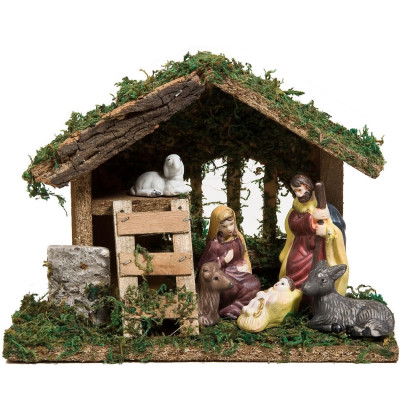 Χριστουγεννιάτικη Φάτνη 21x9x16 cm - 6 Φιγούρες 