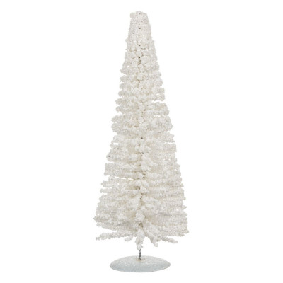 Χριστουγεννιάτικο Διακοσμητικό Έλατο Κώνος Χιόνι Λευκό Glitter 40 cm