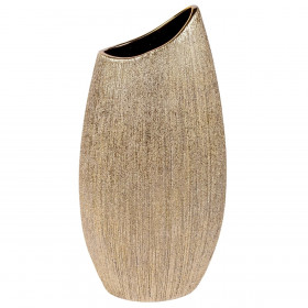 Χριστουγεννιάτικο Διακοσμητικό Κεραμικό Βάζο Ασημί Στρογγυλό Ξυστό 7x30cm 