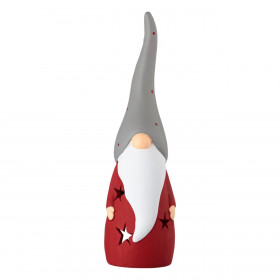 Χριστουγεννιάτικο Κεραμικό Άγιος Βασίλης Gnome Γκρι Σκουφί Πουά για Ρεσώ 9x8x30cm Χριστουγεννιάτικο Κεραμικό Άγιος Βασίλης Gnome Γκρι Σκουφί Πουά για Ρεσώ 9x8x30cm