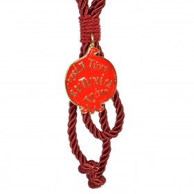 Γούρι Διακοσμητικό Ρόδι Κόκκινο Σμάλτο Ευχές Μπορντό Κορδόνι 20cm 