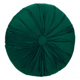 Μαξιλάρι Χειμερινής Διακόσμησης Velvet με Κουμπί Πράσινο 40x10cm