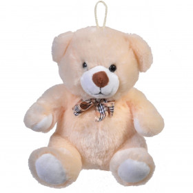 Λούτρινο Αρκουδάκι Μπεζ Φιόγκος 22 cm Λούτρινο Αρκουδάκι Μπεζ Φιόγκος 22 cm