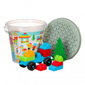 Βρεφικά Τουβλάκια Έντονα Χρώματα σε Κουβά (48 Κομμάτια)