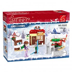 Τουβλάκια Χριστουγεννιάτικο Έλκηθρο &amp Μαγαζί - 178 τμχ.  