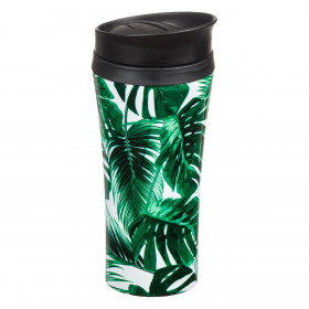 Ποτήρι Μεταλλικό Τροπικά Φύλλα Καπάκι με Στόμιο 500 ml