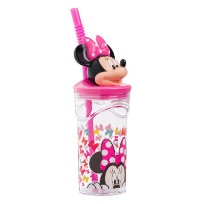 Ποτήρι Πλαστικό με Καλαμάκι 3D MINNIE 360 ml