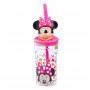 Ποτήρι Πλαστικό με Καλαμάκι 3D MINNIE 360 ml