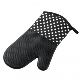 Γάντι Σιλικόνης Μαύρο Πουά με Επένδυση 32x18.5 cm