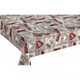 Τραπεζομάντηλο Πλαστικοποιημένο Καρδιές 180x140cm