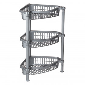 Ραφιέρα Κουζίνας Γωνιακή 3 Θέσεων Πλαστική Γκρι 37x27x54cm