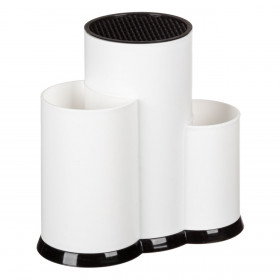 Βάση Μαχαιριών &amp Εργαλείων Κουζίνας Λευκή Πλαστική 23x12x22 cm