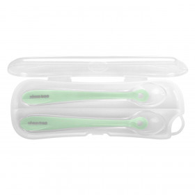 Σετ Κουτάλια Σιλικόνης Μέντα με Θήκη 2 τμχ.- Kikka Boo
