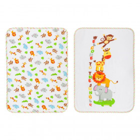 Βρεφικά Σελτεδάκια Λευκά Ζώα της Ζούγκλας 55x75 cm - 2 τμχ.