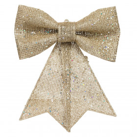 Χριστουγεννιάτικος Διακοσμητικός Φιόγκος Σαμπανί Glitter 27 cm