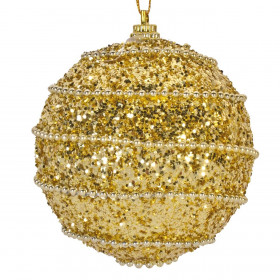 Σετ Χριστουγεννιάτικες Μπάλες Χρυσές Glitter Αλυσίδα 8 cm - 6 τμχ. Σετ Χριστουγεννιάτικες Μπάλες Χρυσές Glitter Αλυσίδα 8 cm - 6 τμχ.