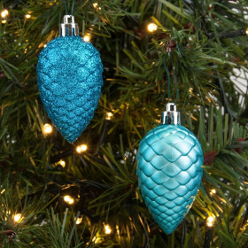 Σετ Χριστουγεννιάτικα Στολίδια Κουκουνάρια Τυρκουάζ Ματ Glitter 7 cm - 12 τμχ. Σετ Χριστουγεννιάτικα Στολίδια Κουκουνάρια Τυρκουάζ Ματ Glitter 7 cm - 12 τμχ.
