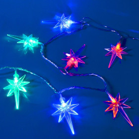 20 Λαμπάκια LED Διάφανα Αστέρια 3.40 m - Πολύχρωμα 20 Λαμπάκια LED Διάφανα Αστέρια 3.40 m - Πολύχρωμα