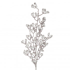 Χριστουγεννιάτικο Διακοσμητικό Κλαδί Λευκά Ρόδια 74 cm