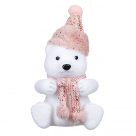 Χριστουγεννιάτικη Διακοσμητική Φιγούρα Αφρώδης Πολική Αρκούδα Ροζ Nude Κασκόλ Σκουφί 20 cm Χριστουγεννιάτικη Διακοσμητική Φιγούρα Αφρώδης Πολική Αρκούδα Ροζ Nude Κασκόλ Σκουφί 20 cm