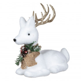 Χριστουγεννιάτικη Διακοσμητική Φιγούρα Αφρώδης Τάρανδος Κασκόλ Σαμπανί Glitter Κέρατα 21 cm Χριστουγεννιάτικη Διακοσμητική Φιγούρα Αφρώδης Τάρανδος Κασκόλ Σαμπανί Glitter Κέρατα 21 cm