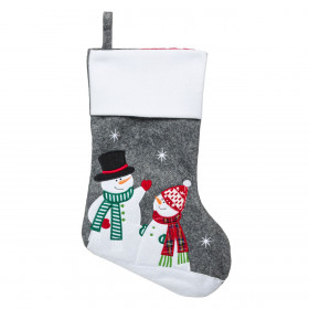 Χριστουγεννιάτικη Διακοσμητική Μπότα Γκρι Λευκό Χιονάνθρωποι με Καπέλο Κασκόλ 40cm Χριστουγεννιάτικη Διακοσμητική Μπότα Γκρι Λευκό Χιονάνθρωποι με Καπέλο Κασκόλ 40cm