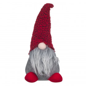 Χριστουγεννιάτικο Door Stopper Άγιος Βασίλης Gnome Κόκκινο Σκουφί 30 cm
