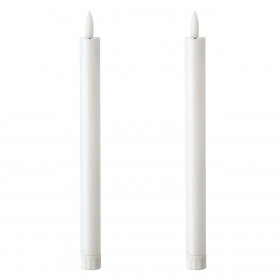 Κεριά Κηροπηγίου LED Μπαταρίας Λευκά 2x25.5cm - 2 τμχ.