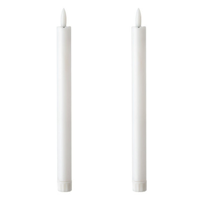 Κεριά Κηροπηγίου LED Μπαταρίας Λευκά 2x25.5cm - 2 τμχ.