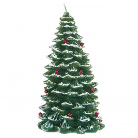 Κερί Χριστουγεννιάτικο Δέντρο Πράσινο Kόκκινα Στολίδια 9x18cm Κερί Χριστουγεννιάτικο Δέντρο Πράσινο Kόκκινα Στολίδια 9x18cm