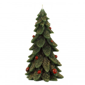 Κερί Χριστουγεννιάτικο Δέντρο Πράσινο Χρυσό Glitter Κόκκινες Μπάλες 9.5x18.5cm Κερί Χριστουγεννιάτικο Δέντρο Πράσινο Χρυσό Glitter Κόκκινες Μπάλες 9.5x18.5cm