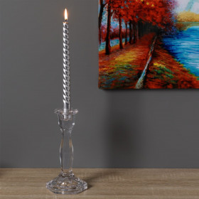 Κηροπήγιο Διακοσμητικό Γυάλινο Διάφανο Καμπυλωτός Κορμός 10x20cm