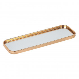 Βάση Κεριών Δίσκος Παραλληλόγραμμος Καθρέφτης Χρυσό Στεφάνι 35x12x1.5cm Βάση Κεριών Δίσκος Παραλληλόγραμμος Καθρέφτης Χρυσό Στεφάνι 35x12x1.5cm