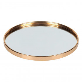 Βάση Κεριών Δίσκος Στρογγυλός Καθρέφτης Χρυσό Στεφάνι 24.5x1.5cm Βάση Κεριών Δίσκος Στρογγυλός Καθρέφτης Χρυσό Στεφάνι 24.5x1.5cm