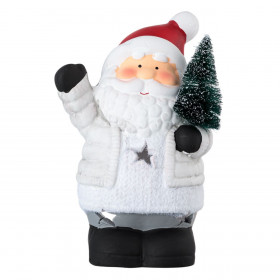 Χριστουγεννιάτικο Κεραμικό Άγιος Βασίλης με Δέντρο για Ρεσώ 12x10x19 cm