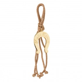 Γούρι Διακοσμητικό Πέταλο Χρυσό Καφέ Στριφτό Κορδόνι 22 cm